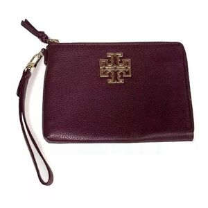 Tory Burch Women's Britten Large Zip Pouch Imperial Garnet